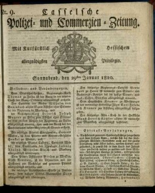 Nr. 9, Sonnabend, den 29sten Januar 1820