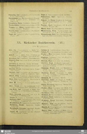 XX. Märkischer Bezirksverein.