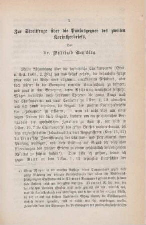 635-676 Zur Streitfrage über die Paulusgegner des zweiten Korintherbriefs