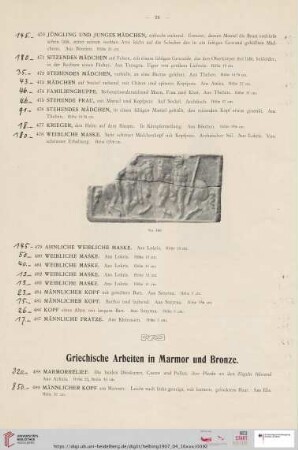 Griechische Arbeiten in Marmor und Bronze (Nr. 488 - 501)