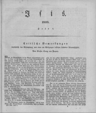 1838: Isis : encyclopädische Zeitschrift, vorzügl. für Naturgeschichte, vergleichende Anatomie u. Physiologie