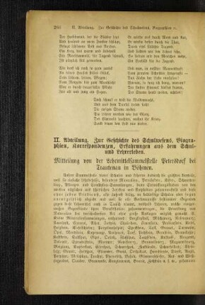 Mitteilung von der Lehrmittelsammelstelle Petersdorf bei Trautenau in Böhmen