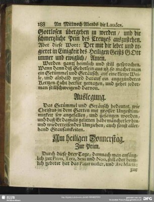 Am heiligen Donnerstag. Zur Prim