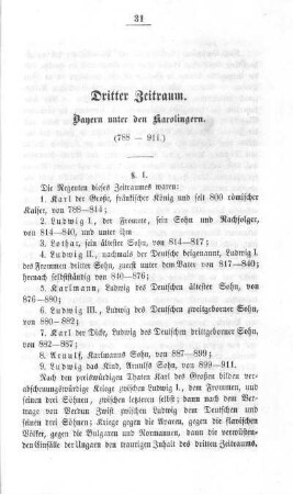 Dritter Zeitraum. Bayern unter den Karolingern