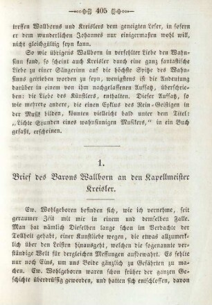1. Brief des Barons Wallborn an den Kapellmeister Kreisler