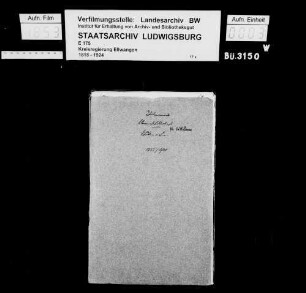 Schuldenwesen der Gesamt- und der Teilgemeinde Büttelbronn sowie der Teilgemeinden Ober- und Untermaßholderbach