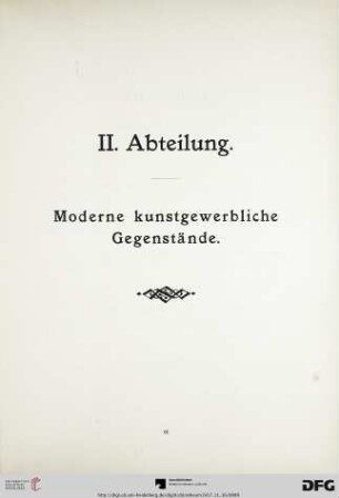 II. Abteilung. Moderne kunstgewerbliche Gegenstände (1250-2240)