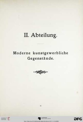 II. Abteilung. Moderne kunstgewerbliche Gegenstände (1250-2240)