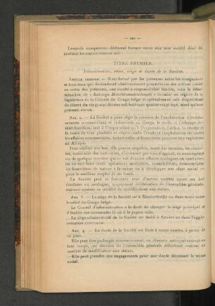 Titre Premier.