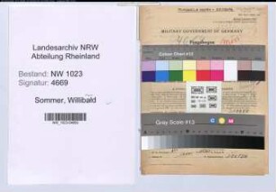 Entnazifizierung Willibrord Sommer , geb. 17.11.1886 (Lehrer)