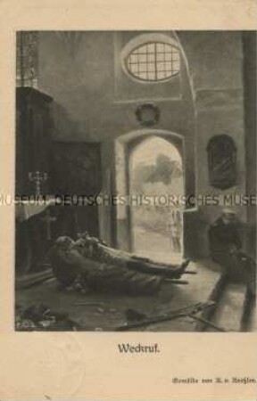Toter Soldat in einer Kapelle