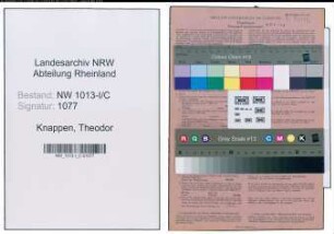 Entnazifizierung Theodor Knappen , geb. 20.10.1900 (Naehmaschinenmechaniker)
