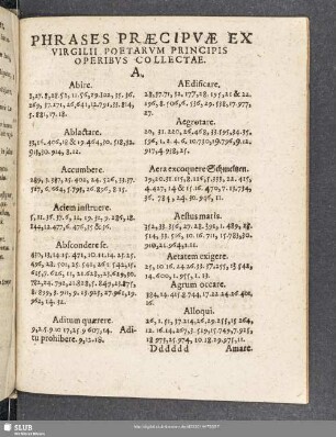 Phrases Praecipuae Ex Virgilii Poetarum Principis Operibus Collectae