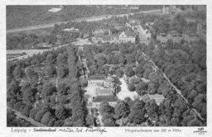 Leipzig: Südfriedhof ; Fliegeraufnahme aus 200 m Höhe