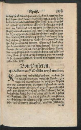 Von Pasteten.