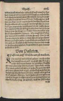 Von Pasteten.