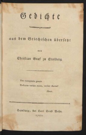 Gedichte aus dem Griechischen übersetzt