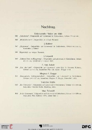 Nachtrag (Nr. 345-353)