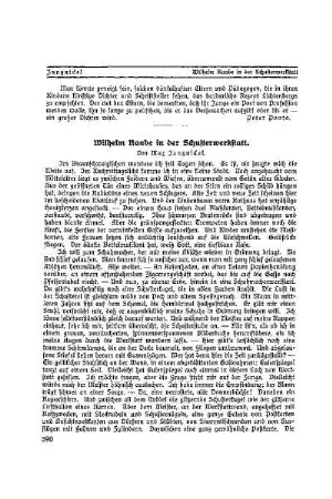 Wilhelm Raabe in der Schusterwerkstatt
