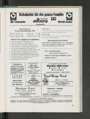 Rentenzahlung für den Monat Februar 1978