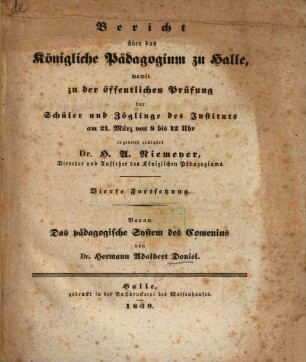 Das pädagogische System des Comenius : Gymn. progr.