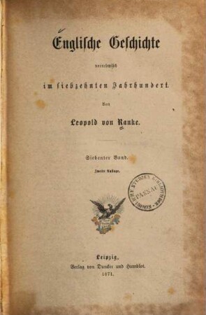 Englische Geschichte vornehmlich im siebzehnten Jahrhundert, 7