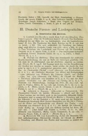 III. Deutsche Fürsten- und Landesgeschichte