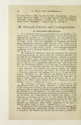 III. Deutsche Fürsten- und Landesgeschichte