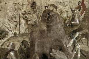Sarazenenüberfall vor dem Rundtempel des Elias auf dem Berg Karmel