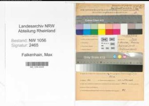 Entnazifizierung Max Falkenhain , geb. 25.02.1907 (Metzger)