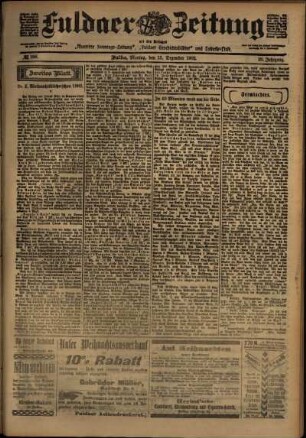 Zweite Ausgabe vom Montag, den 15. Dezember 1902.