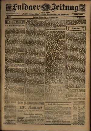 Zweite Ausgabe vom Montag, den 15. Dezember 1902.