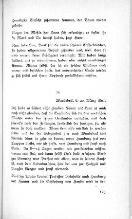 74 Wandsbeck, d. 20. März 1801.