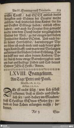 LXVIII. Evangelium. Am Tage Petri und Pauli