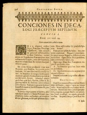 Conciones In Decalogi Praeceptum Septimum.