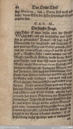 CAP. XL. Die fünffte Frage.