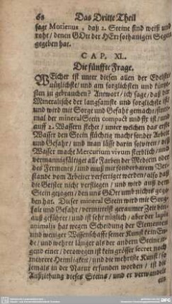 CAP. XL. Die fünffte Frage.