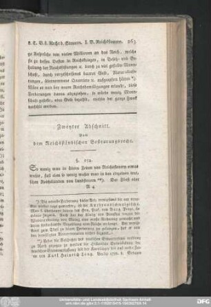 Zweyter Abschnitt. Von dem Reichsständischen Besteuerungsrecht.