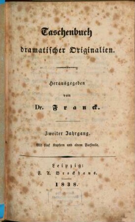 Taschenbuch dramatischer Originalien. 2. 1838