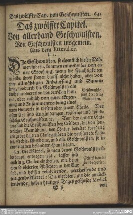 Das zwölffte Capitel. Von allerhand Geschwulsten