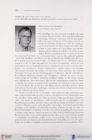 Antrittsrede vom 13. Dezember 2003