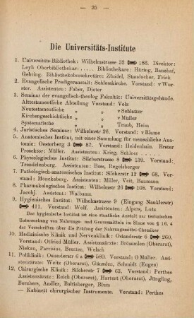 25-28, Die Universitäts-Institute