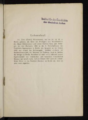 Lebenslauf.