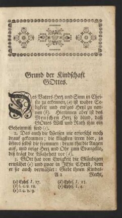 Grund der Kindschaft Gottes.