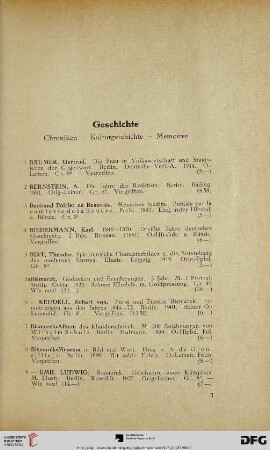 Geschichte. Chroniken – Kulturgeschichte – Memoiren (Nr. 1-111)
