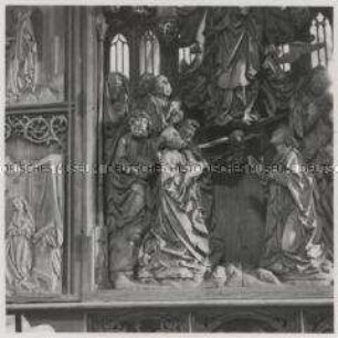 Creglingen, Herrgottstal, Herrgottskirche, Marienaltar, Apostelgruppe links