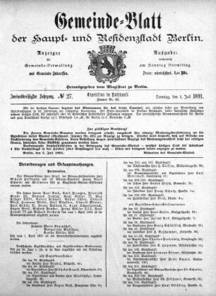 1891,27: No. 27, 5. Juli 1891