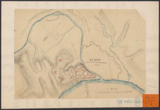 [Namur mit nächster Umgebung] : Croquis des Hauptmann v. Studnitz