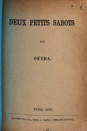 Deux petits sabots : par Ouida