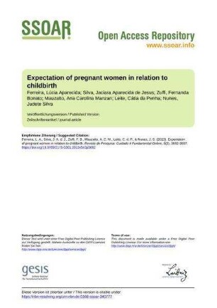 Expectation of pregnant women in relation to childbirth